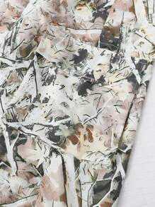 SHEIN Sparklyn 2 件套青少年女孩夏季字母印花圆领短袖 T 恤和树枝印花休闲工装裤 - 彩色 - 查看 8