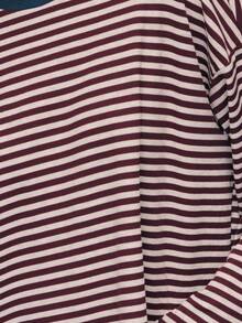 Nöista 这款宽松条纹圆领T恤专为女性设计，提供百搭休闲的日常冬季穿搭选择，非常适合轻松叠穿、打造精致的休闲造型、营造节日氛围的圣诞节造型以及轻松的新年装扮。 - 酒紅色 - 查看 6