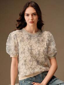 Anewsta Áo thun tay ngắn màu xanh lá cây mỏng thanh lịch cổ điển - Màu xanh bụi bặm - Xem 7