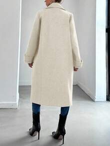 EURMUSE Women'S Woolen Coat With Pointed Lapel Collar