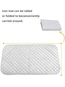 SHEIN 1 件桌面熨烫垫、磁性熨烫毯、便携式熨衣板套、可折叠耐热熨烫垫，适用于洗衣机和烘干机 - 銀色 - 查看 6