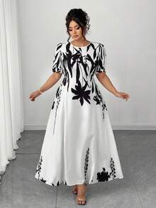 Elenzga 万圣节大码连衣裙 - 黑與白 - 查看 6