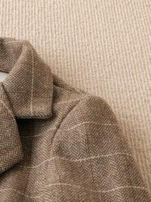 Franclia Women's Lapel Collar Long Sleeve Plaid Business Suit Jacket Fall Cloth For Women