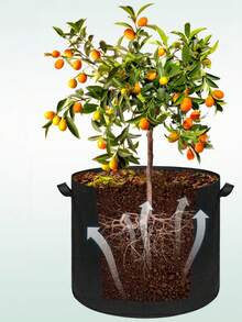 SHEIN 1-5Pcs 1-10Gallons Heavy Duty Thickened Non-Woven Fabric With Handles Multi-Purpose Plant Grow Bags Fabric Pots For Indoor Outdoor Gardening Vegetables Flowers Herbs Bonsai Plants Christmas Holiday Gifts Garden Supplies Planting Containers Grow Bags Gift Ideas Pens,Pen,School Supplies