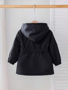 SHEIN Áo khoác có mũ lót giữ nhiệt họa tiết da báo cho bé gái, đa năng cho mùa thu/đông - Nhiều màu - Xem 2