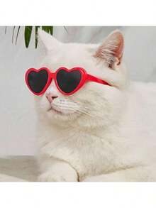Zazumi 宠物心形眼镜 - 狗狗猫咪趣味拍照道具，可爱配饰，宠物太阳镜 - 彩色 - 查看 2