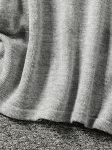 Modelyn Plus Size Solid Color Minimalist Long Sleeve Sweater, Everyday Wear Winter Fall Autumn - Grey - View 8