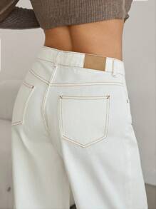 EURMUSE 女式前扣口袋休闲裤，日常休闲