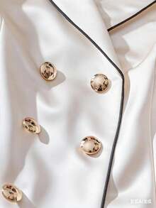 GlowEve CURVE Sacou țesut, mărime plus, cu croială regulată, cu garnituri contrastante - Caisă - Vizualizare 4