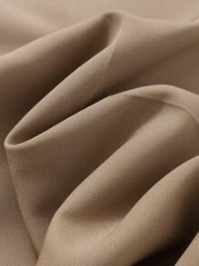 GlowEve 女士优雅日常通勤百搭时尚摩卡棕色阔腿裤，撞色下摆设计 - 摩卡棕 - 查看 3