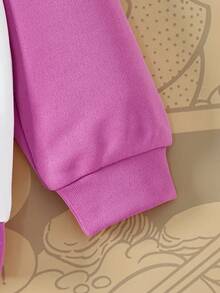 Astro Boy X SHEIN sweat-shirt à capuche à manches longues avec graphique de personnage de dessin animé mignon en blocs de couleurs pour jeune fille - Multicolore - Voir 4