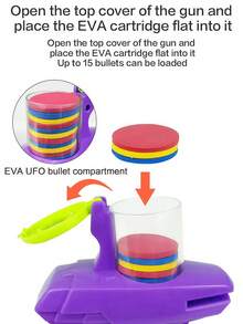 Zazumi 1PC Radish Flying Disc Gun Outdoor EVA Foam Toy Launcher Parent Child Interactive Game Soft Projectile Toy For Backyard Park Fun