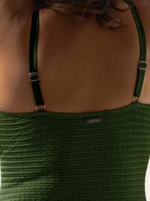 Aralina Curve Women Textured Fabric Detail One Piece Swimsuit Perfect For Beach Outfits And Summer Outfits