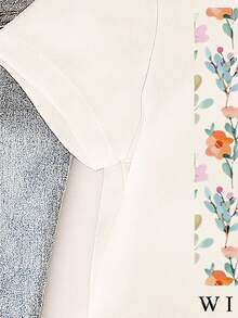 夏季新款甜美寶寶女孩白色短袖T卹，帶有花卉圖案 - 白色 - 查看 3