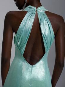 Elitara Elegant, Romantic, Sexy, Minimalist, Stretchy, Strapless, Backless, Bodycon, Plunging Neckline, Fishtail Hem, Trailing, Fashionable, Influencer Style, Holiday, Vacation, Birthday Party, Wedding Event, Bridesmaid Dress - Baby Blue - View 4