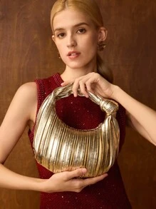 MOTF PREMIUM FASHION ZIPPER CLOUD TOP HANDLE BAG - Gold - View 7