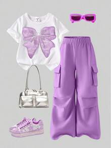 SHEIN Elladie kids مجموعة قميص وبنطلون كاجوال للفت...