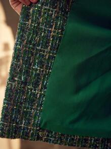 MOTF PREMIUM BUTTON UP CONTRAST TRIM BLAZER - Dark Green - View 6