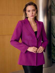 MOTF PREMIUM BLOMSTERBRODERAD KAVAJ MED PEAK-KRAGE - Blåröd - Visa 1