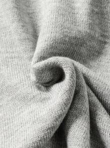 Modelyn Plus Size Solid Color Minimalist Long Sleeve Sweater, Everyday Wear Winter Fall Autumn - Grey - View 9