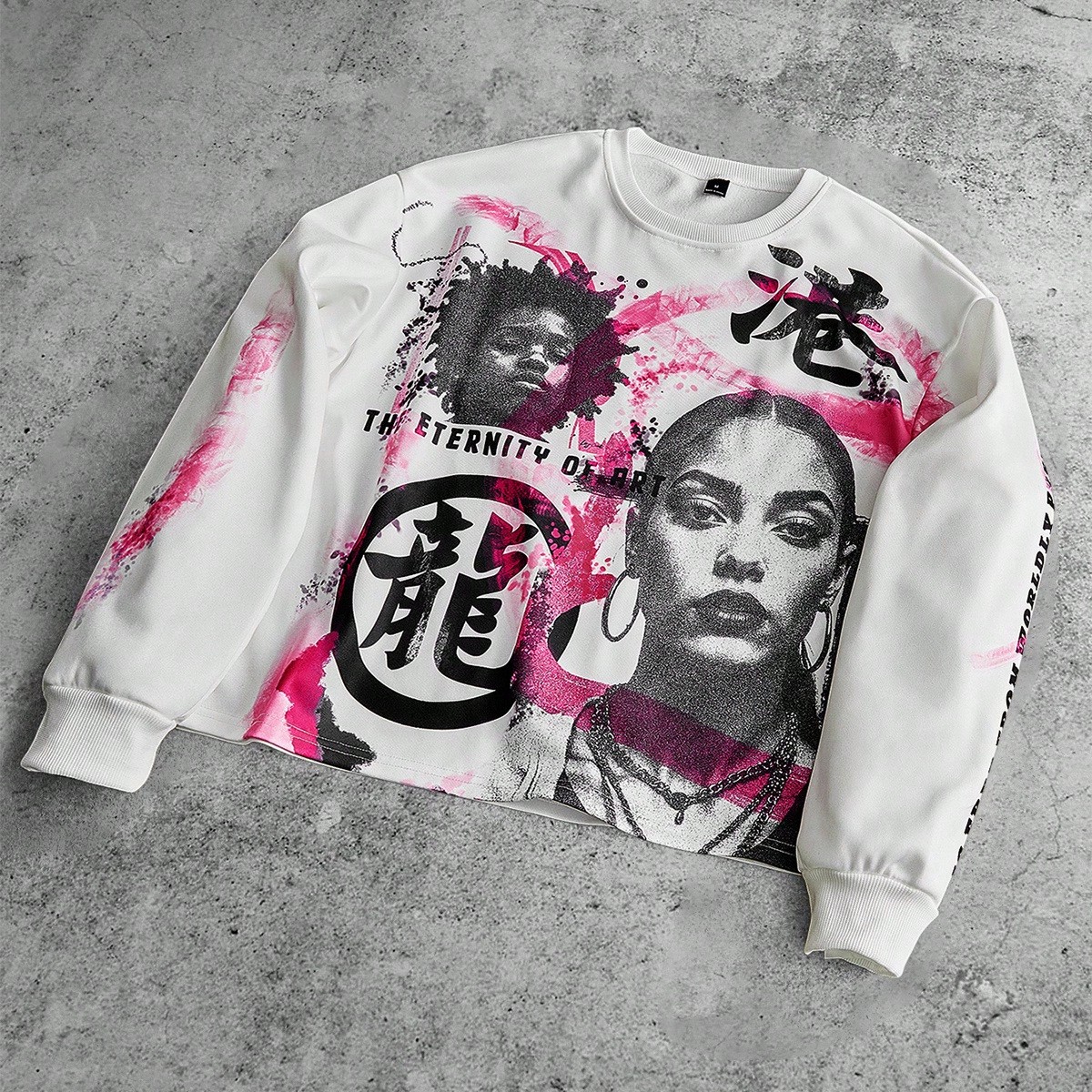 Sudadera de hombre Manfinity Streetrush con estampado digital retro, gráfico, colorido, estilo graffiti y salpicaduras de tinta, estilo Hong Kong, pa