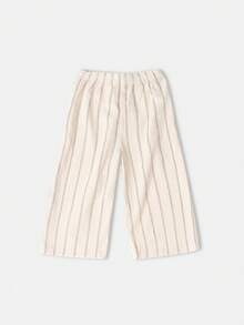 SUMWON Gestreiftes Peplum Top und weite Hose Set, Bademode Urlaubsoutfit, lässig mit Rüschen für den Sommer