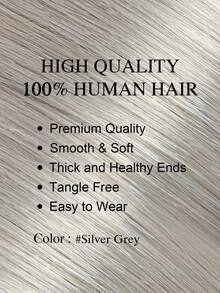 9AM Hair 隐形舒适接发带 20 片装 50G 12 英寸至 24 英寸银色接发带 真人发丝 天然接发带 女士适用 - SSilver - 查看 2
