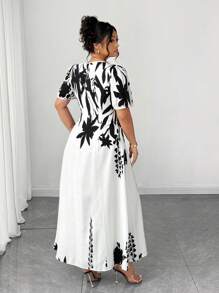 Elenzga 万圣节大码连衣裙 - 黑與白 - 查看 5