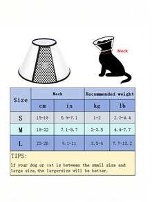 Zazumi 1pc Pet Recovery Collar, Post-Op Surgery Cone, Pet Head Cover. Fit For Pets Under 6kg