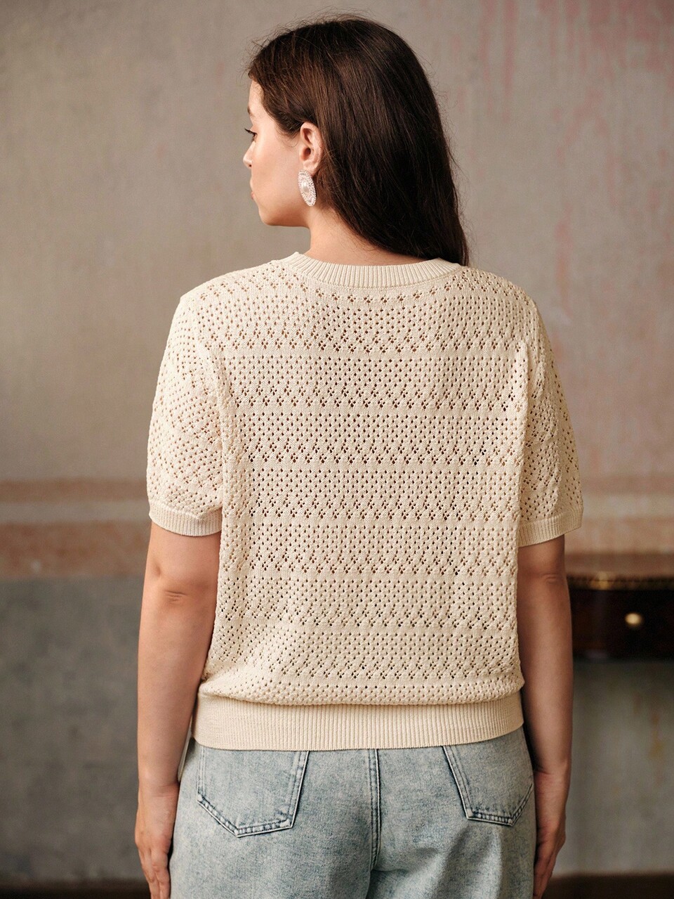 Premium Vintage Embroidered Crew Neck Short Sleeve T-Shirt Fall