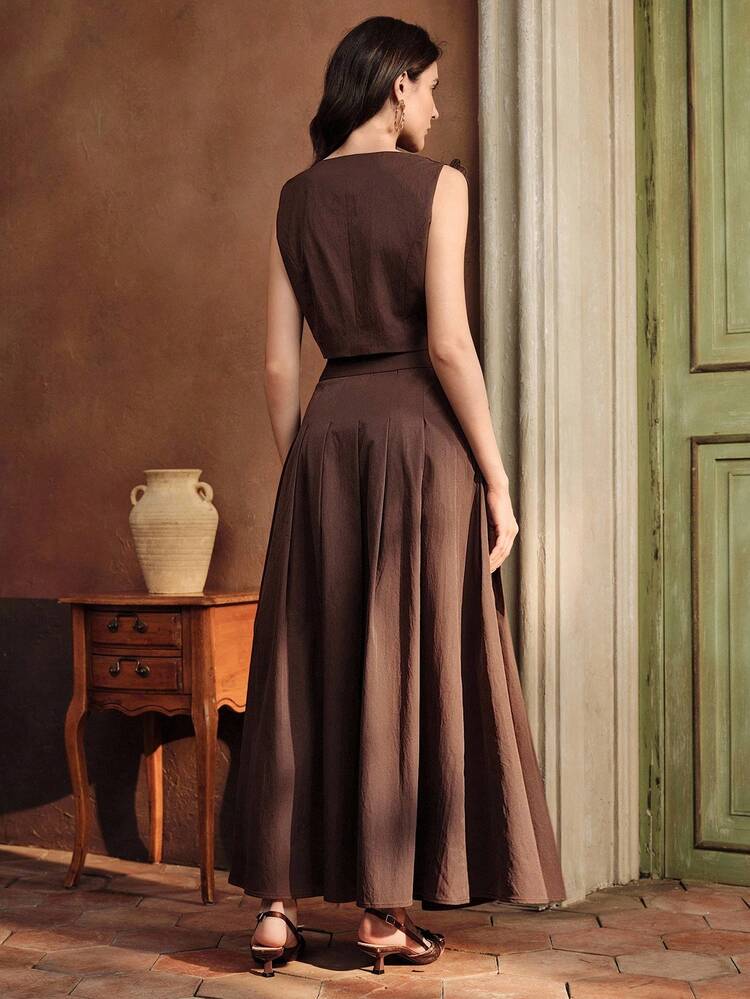 2 peças Conjunto de Top de Manga Longa e Shorts Estampados Feminino