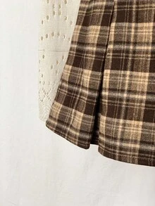 SHEIN Unity Women's Retro Style Plaid Mini Skirt, For Home-Coming & Y2K Style - Green - View 5