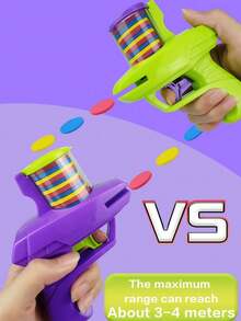 Zazumi 1PC Radish Flying Disc Gun Outdoor EVA Foam Toy Launcher Parent Child Interactive Game Soft Projectile Toy For Backyard Park Fun