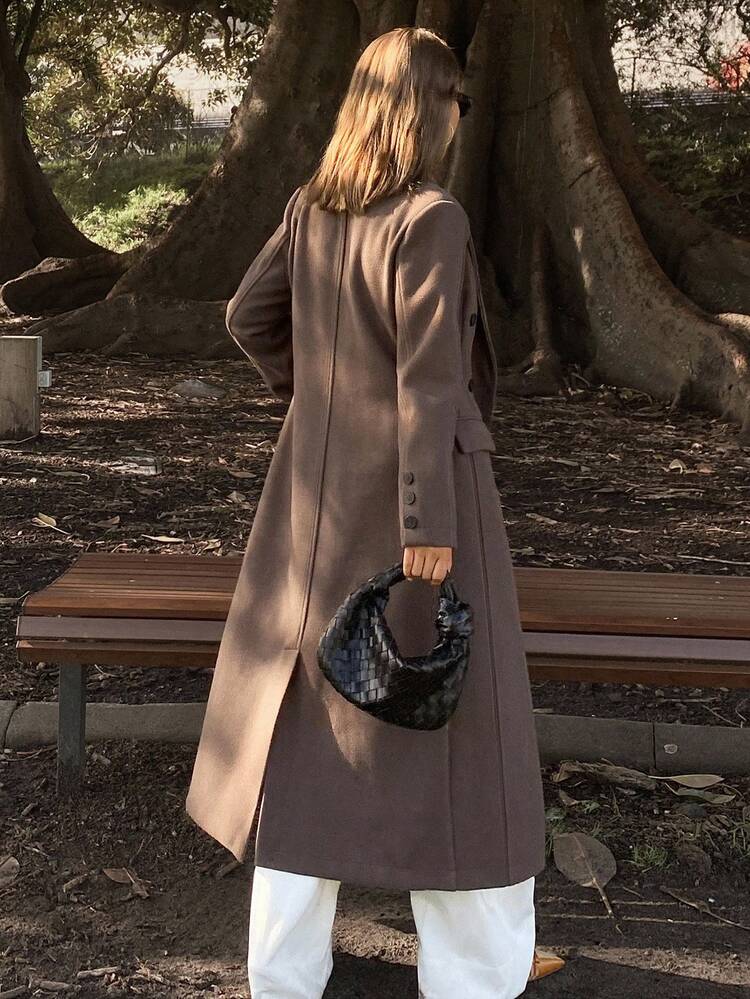 Women's Fashionable Versatile Double-Breasted Overcoat, Autumn/Winter