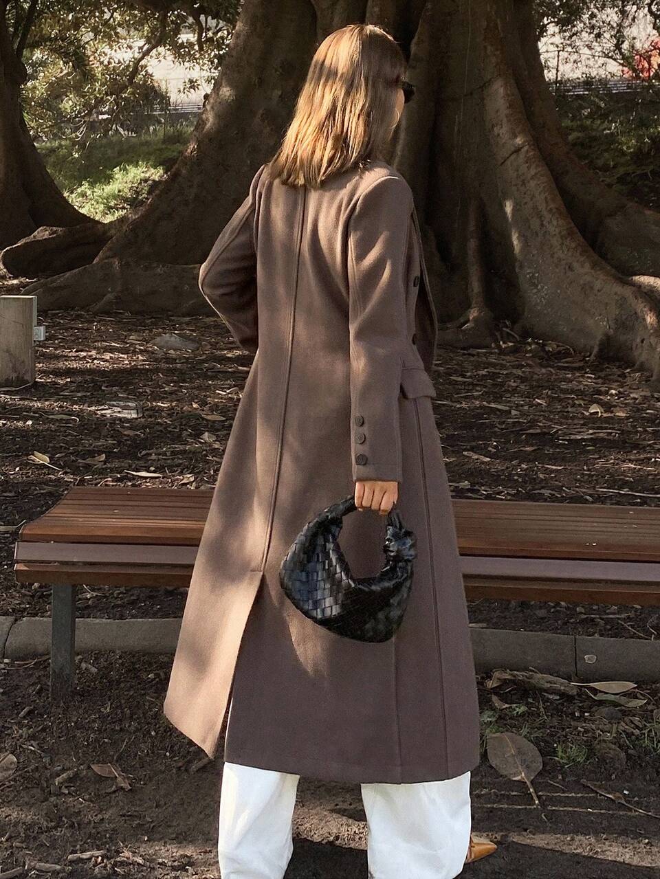 Women's Fashionable Versatile Double-Breasted Overcoat, Autumn/Winter