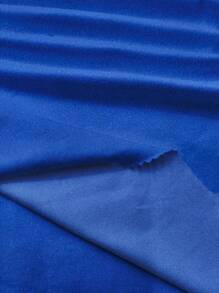 SHEIN ICON 休闲简约百搭圆领短袖修身短款女式 T 恤，适合夏季套头衫 - 寶藍色 - 查看 3