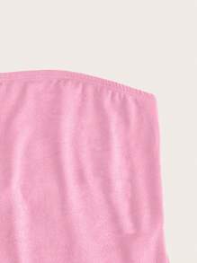SHEIN EZwear Áo ba lỗ crop top đa năng, tối giản, thoải mái, vừa vặn cho nữ, kỳ nghỉ hè - Màu Hồng baby - Xem 4