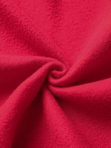 Women's Letter & Cartoon Graphic Crew Neck Long Sleeve Red Thermal Sweatshirt