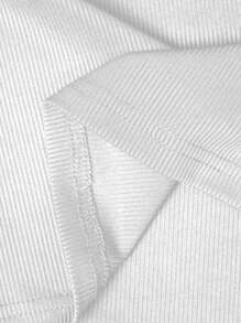 Manfinity Dauomo Men Plain Ribbed Slim Fit Casual Tank Top - White - View 4