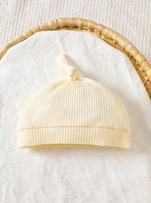 SHEIN Blauer minimalistischer Langarm-Overall mit Mütze für Säuglinge/Kleinkinder