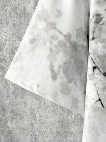 Manfinity Homme Men T-Shirts Fit Crew Neck Short Sleeve Graphic Tee Summer Polyester - White - View 3