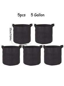SHEIN 1-5Pcs 1-10Gallons Heavy Duty Thickened Non-Woven Fabric With Handles Multi-Purpose Plant Grow Bags Fabric Pots For Indoor Outdoor Gardening Vegetables Flowers Herbs Bonsai Plants Christmas Holiday Gifts Garden Supplies Planting Containers Grow Bags Gift Ideas Pens,Pen,School Supplies