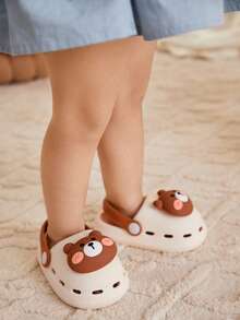 Cozy Pixies 可愛和有趣乙烯-乙酸乙烯共聚物熊圖案耐磨防滑嬰兒洞洞鞋 - 白色 - 查看 2