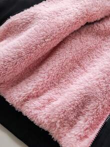 SHEIN Baby Girls Cute Versatile Black Thermal Lined Hoodie Jacket, Autumn/Winter Fall - Black - View 8