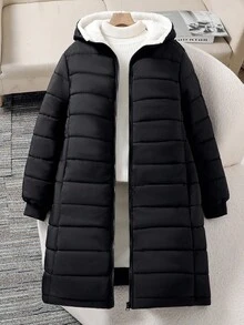 Mädchen Winter Lange Lose Kapuzen Gefütterte Jacke, Geeignet für tägliche Fahrten und Zusammenkünfte im Herbst