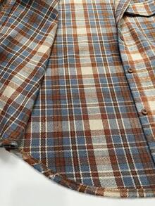 INAWLY 女式格子长袖单排扣休闲宽松夹克，秋季