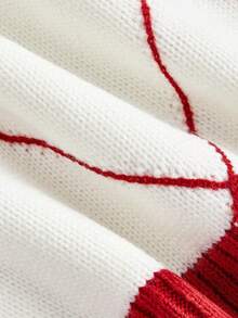 SHEIN MOD سترة صوفية مضلعة للنساء بتصميم ربطة عنق بألوان متباينة