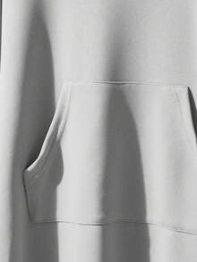 Tween Girls Extra Long Hooded Basic Pocket Sweatshirt, Minimalist & Fashionable Fall Winter - Grey - View 5