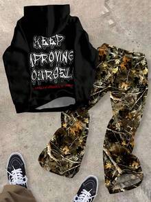 Bộ 2 áo hoodie và quần dài dáng rộng thoải mái cho bé trai tuổi mới lớn, phù hợp cho mùa thu/đông - Nhiều màu - Xem 2