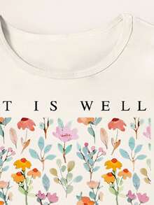 夏季新款甜美寶寶女孩白色短袖T卹，帶有花卉圖案 - 白色 - 查看 4